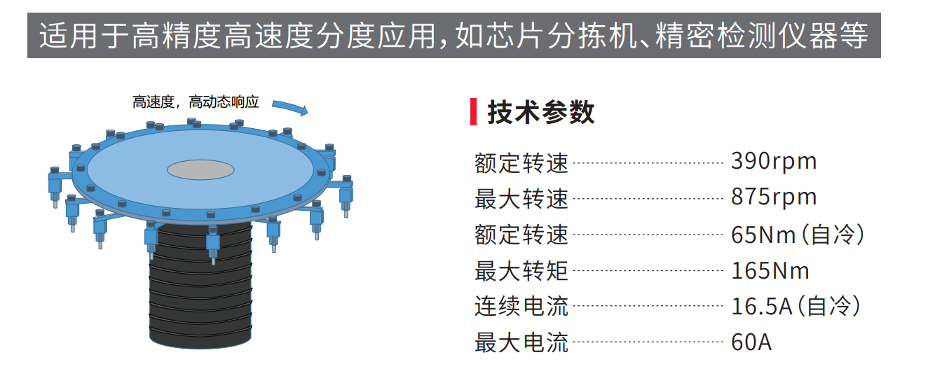 德瑪特直驅(qū)轉(zhuǎn)臺HD140，芯片行業(yè)用高精度分度轉(zhuǎn)臺